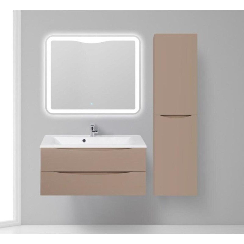 Шкаф-пенал подвесной BelBagno FLY-MARINO-1500-2A-SC-CL-P-R, 40 х 30 х 150 см, Cappuccino Lucido/бежевый глянец, правосторонний