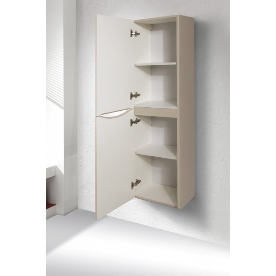Шкаф-пенал подвесной BelBagno FLY-MARINO-1500-2A-SC-RW-P-L, 40 х 30 х 150 см, Rovere Moro/темно-коричневый, левосторонний