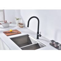 Смеситель для кухонной мойки Paulmark Galant Ga213077-AN, с подключением к фильтру, антрацит
