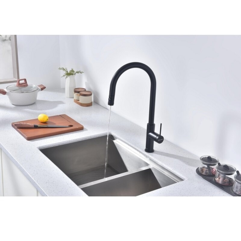 Смеситель для кухонной мойки Paulmark Galant Ga213077-AN, с подключением к фильтру, антрацит
