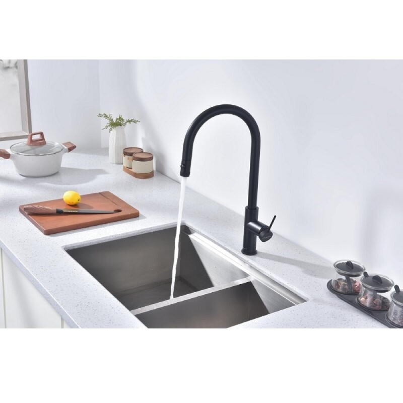 Смеситель для кухонной мойки Paulmark Galant Ga213077-AN, с подключением к фильтру, антрацит