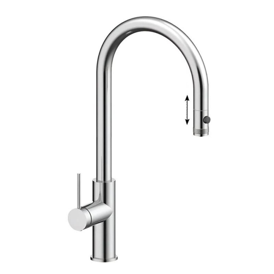 Смеситель для кухонной мойки Paulmark Galant Ga213077-BS, с подключением к фильтру, нержавеющая сталь