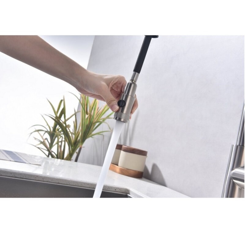 Смеситель для кухонной мойки Paulmark Galant Ga213077-BS, с подключением к фильтру, нержавеющая сталь