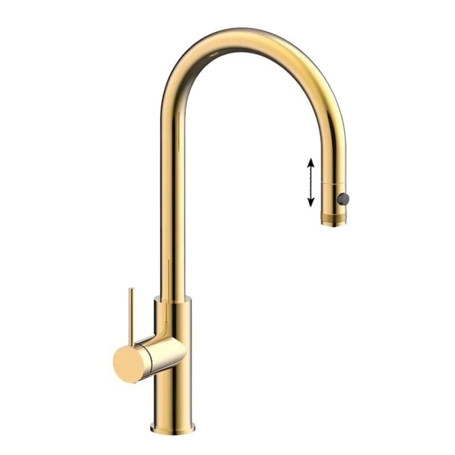 Смеситель для кухонной мойки Paulmark Galant Ga213077-LG, с подключением к фильтру, золото светлое