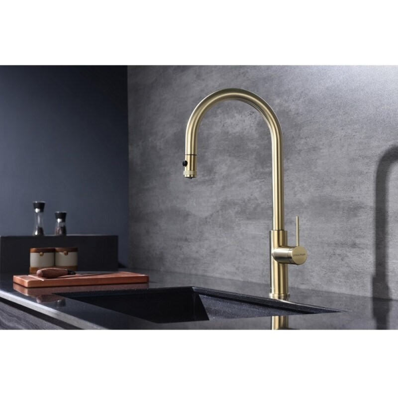 Смеситель для кухонной мойки Paulmark Galant Ga213077-LG, с подключением к фильтру, золото светлое