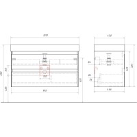 Тумба под раковину Aqwella Geometria GE01102WM, 100 см, подвесная, цвет белый
