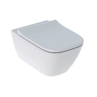 Инсталляция Geberit Duofix с унитазом Smyle Square, сиденье микролифт клавиша Sigma 01 белая, комплект креплений, GEB30011500683