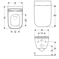 Инсталляция Geberit Duofix с унитазом Smyle Square, сиденье микролифт клавиша Sigma 01 белая, комплект креплений, GEB30011500683