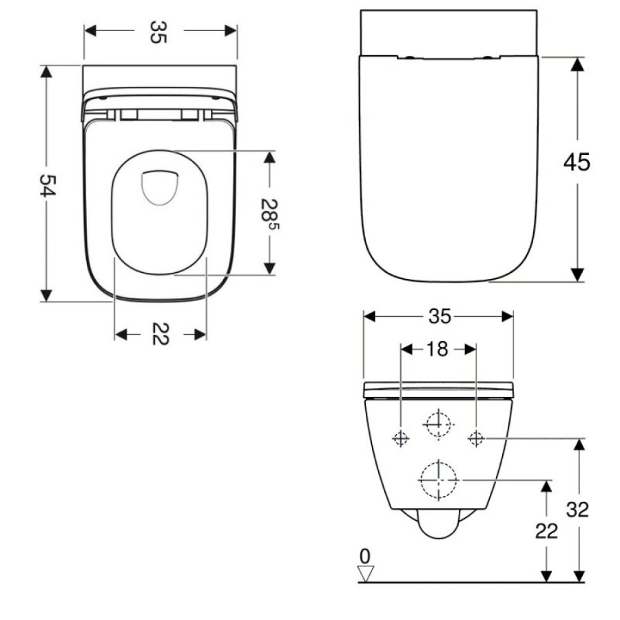 Инсталляция Geberit Duofix с унитазом Smyle Square, сиденье микролифт клавиша Sigma 01 белая, комплект креплений, GEB30011500683
