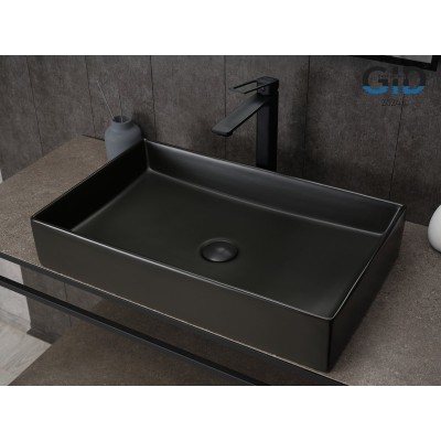 Раковина Gid Bm9496 53363 накладная черная матовая 6...
