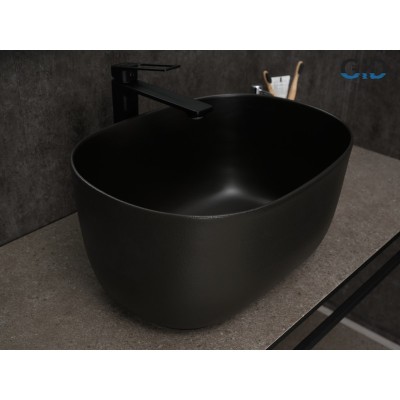 Раковина Gid N9302bg 53377 накладная черная графит 4...