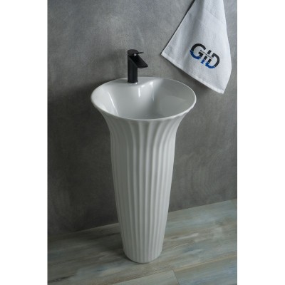 Раковина Gid Nb132 81113 накладная белая 41x41x84