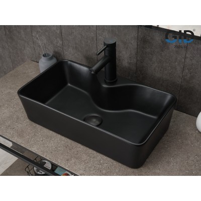 Раковина Gid Bm9092 53353 накладная черная матовая 5...