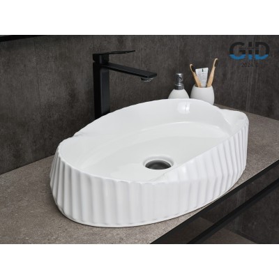 Раковина Gid 888s 51223 накладная белая 60x38.5x13.5