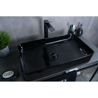 Раковина Gid BL9396 53346 накладная черная глянцевая...