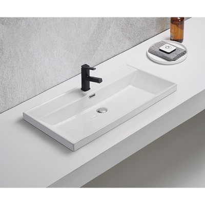 Раковина Gid 5580s 71167 встраиваемая сверху белая 8...