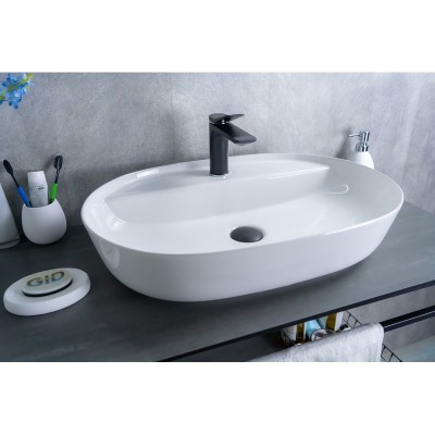 Раковина Gid D1346 51194 накладная белая 61x41x14