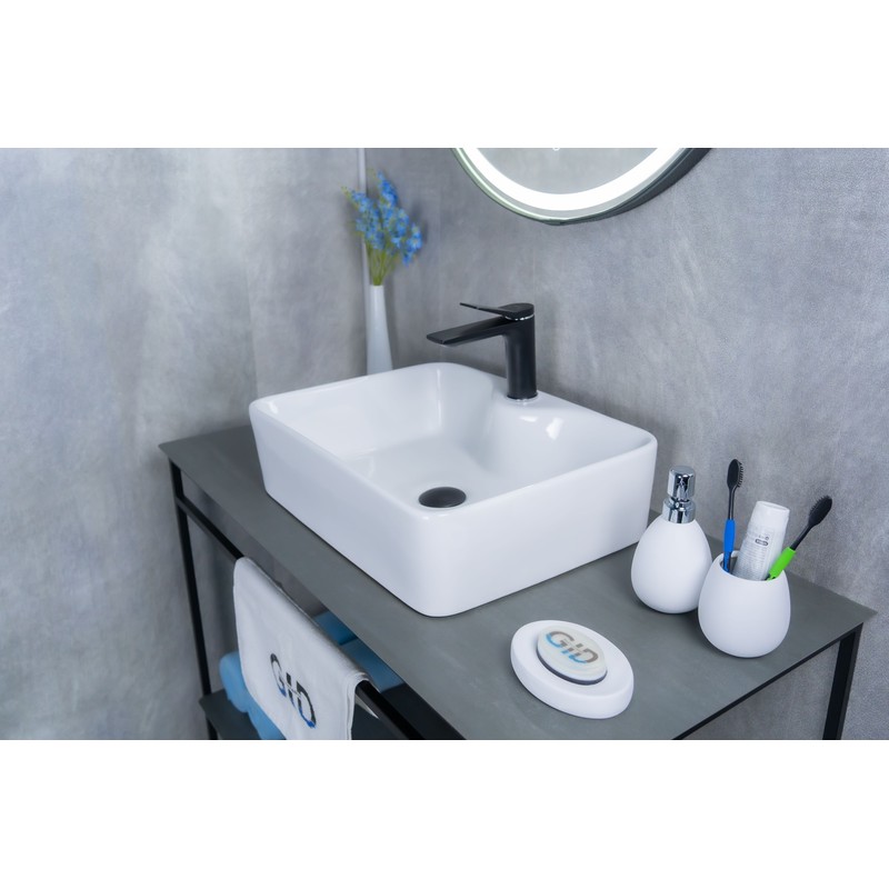 Раковина Gid N9091 51176 накладная белая 48x37x13