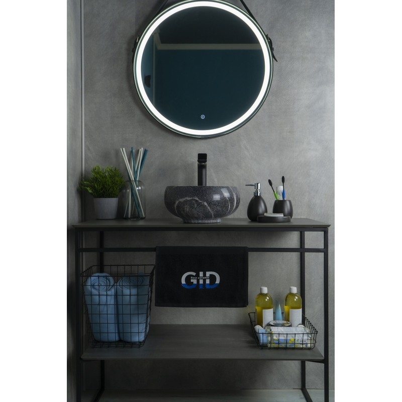 Раковина Gid Mnc480 54432 накладная под камень глянцевая 32x32x15.5