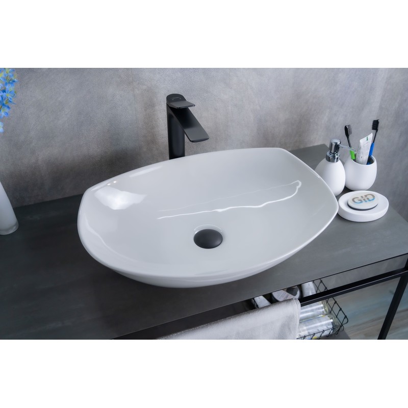 Раковина Gid N9137 51177 накладная белая 56x40x16