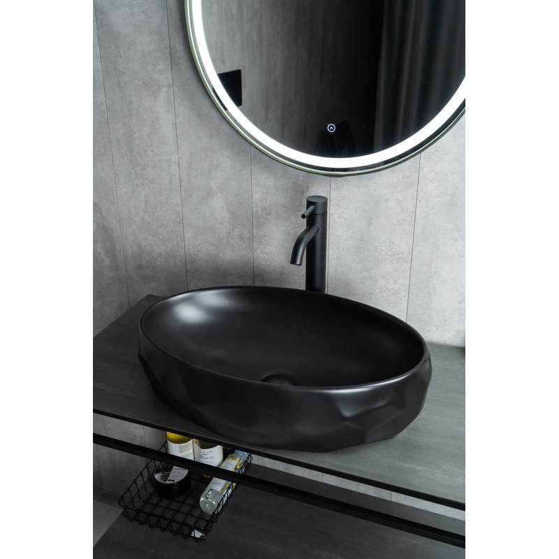 Раковина Gid Bm9030wx 53385 накладная черная матовая 60x40x15