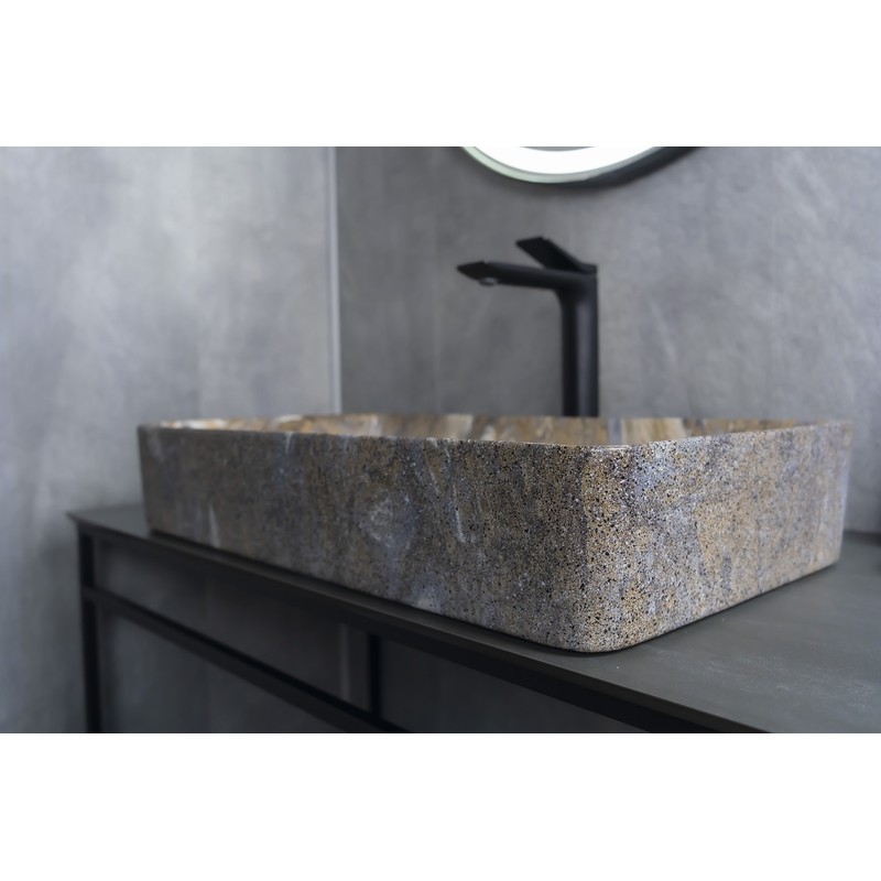 Раковина Gid Mnc396T 54475 накладная под камень глянцевая 60x34x11