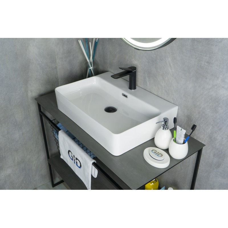 Раковина Gid N9256 51172 накладная белая 60x42x14