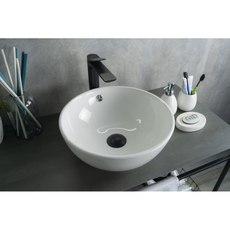 Раковина Gid N9002 51102 накладная белая 38.5x38.5x15