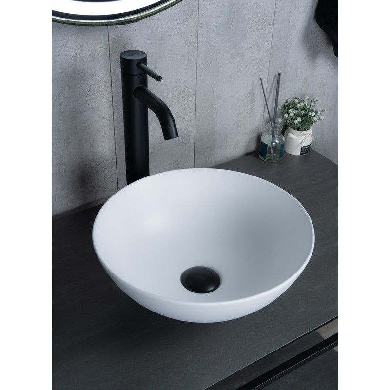 Раковина Gid 9081wm 51244 накладная белая матовая 36x36x14