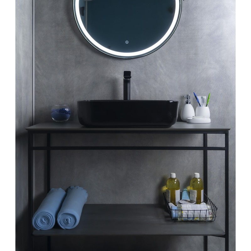 Раковина Gid BL1304 53351 накладная черная глянцевая 50x39x13