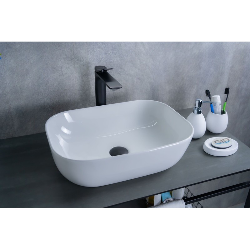 Раковина Gid D1333 51183 накладная белая 46x32.5x13.5