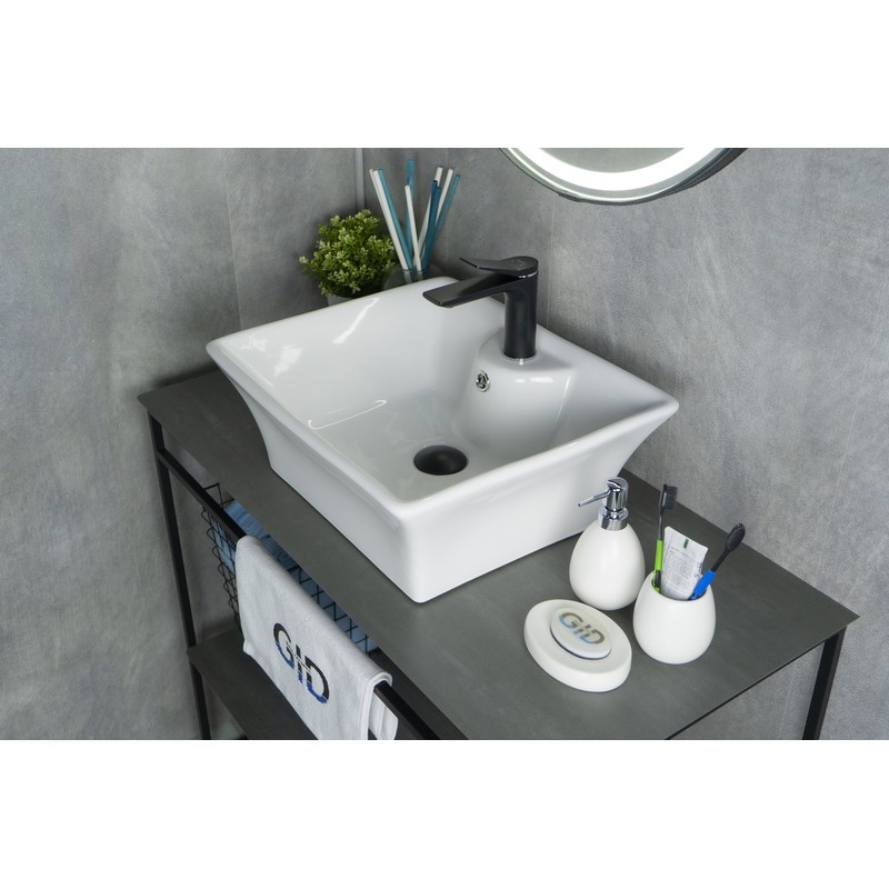 Раковина Gid N9108 51121 накладная белая 49x41x19