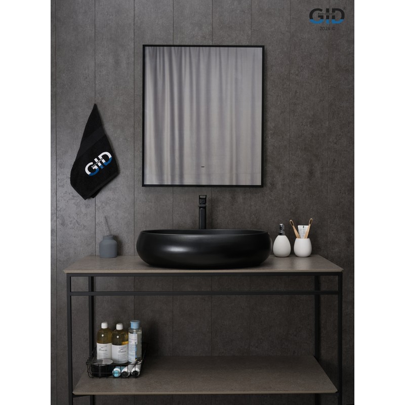 Раковина Gid Bm9030a 53371 накладная черная матовая 60x41x15