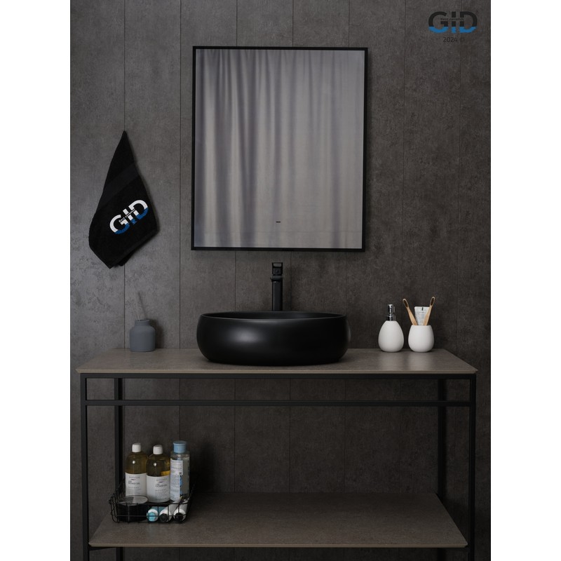Раковина Gid Bm9030b 53372 накладная черная матовая 48x34x15