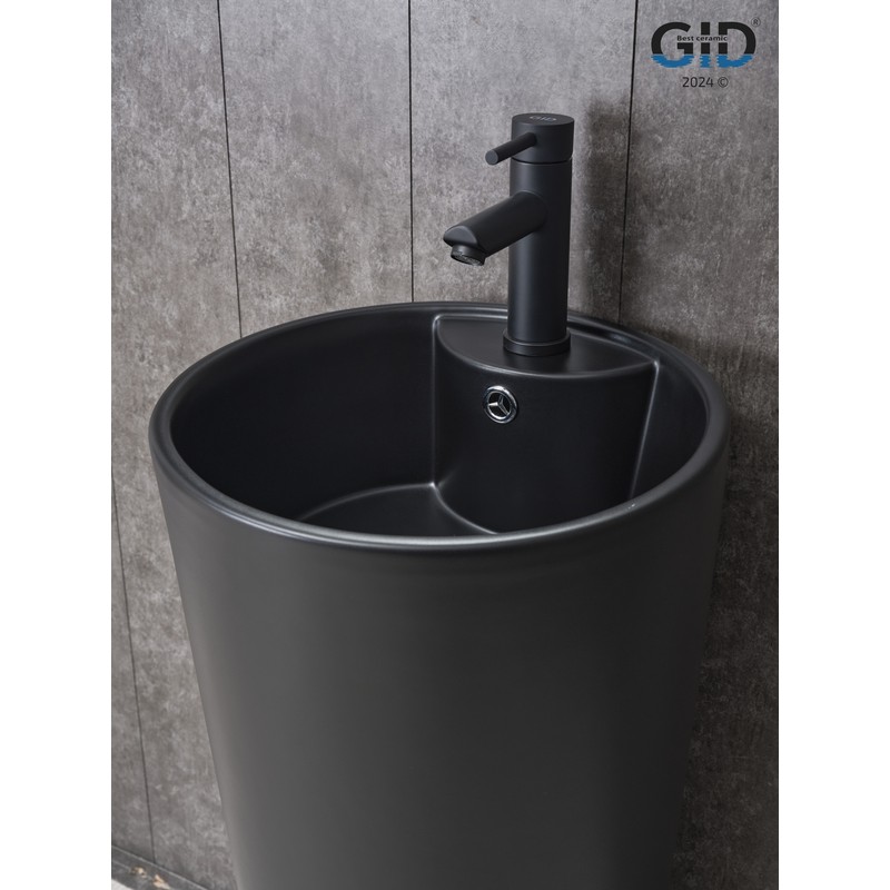 Раковина Gid Nb131bm 81120 накладная черная матовая 40x40x84