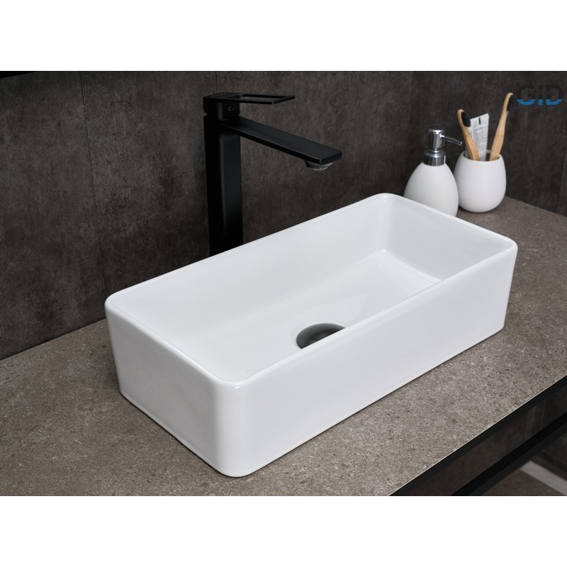 Раковина Gid N1104 51224 накладная белая 46x23x12