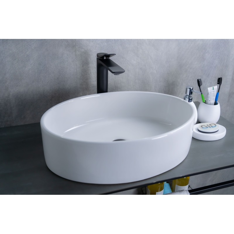 Раковина Gid N9012 51106 накладная белая 50x36x14