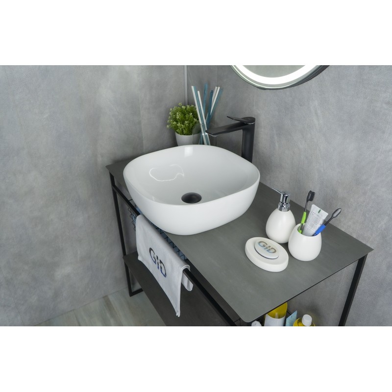 Раковина Gid D1301 51180 накладная белая 42.5x42.5x14.5