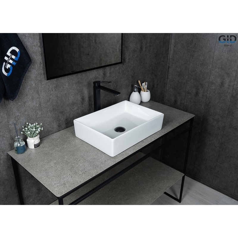 Раковина Gid N1204 51225 накладная белая 45x32x11