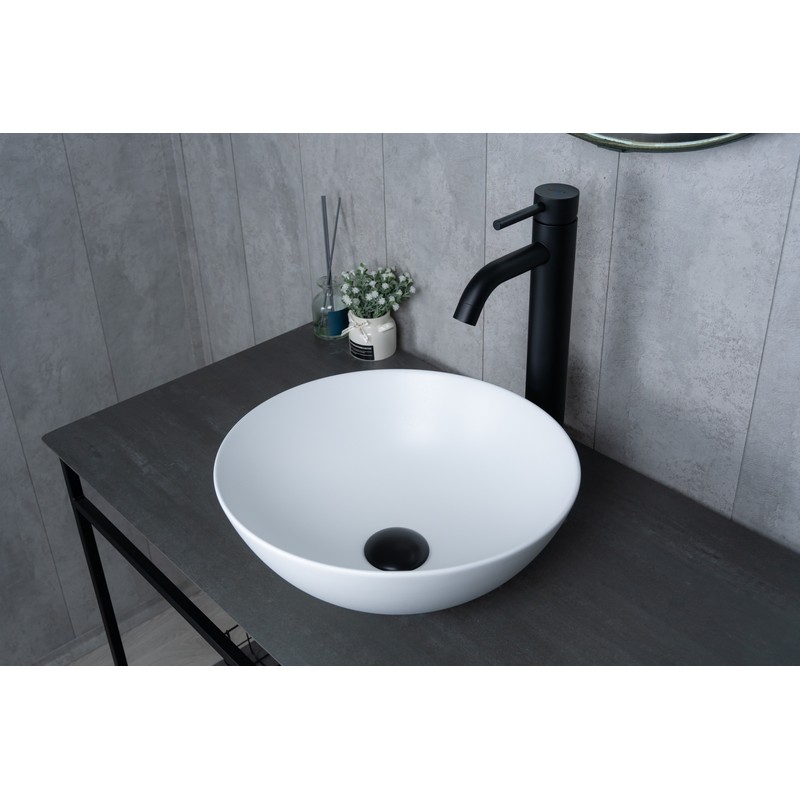 Раковина Gid 9081wm 51244 накладная белая матовая 36x36x14