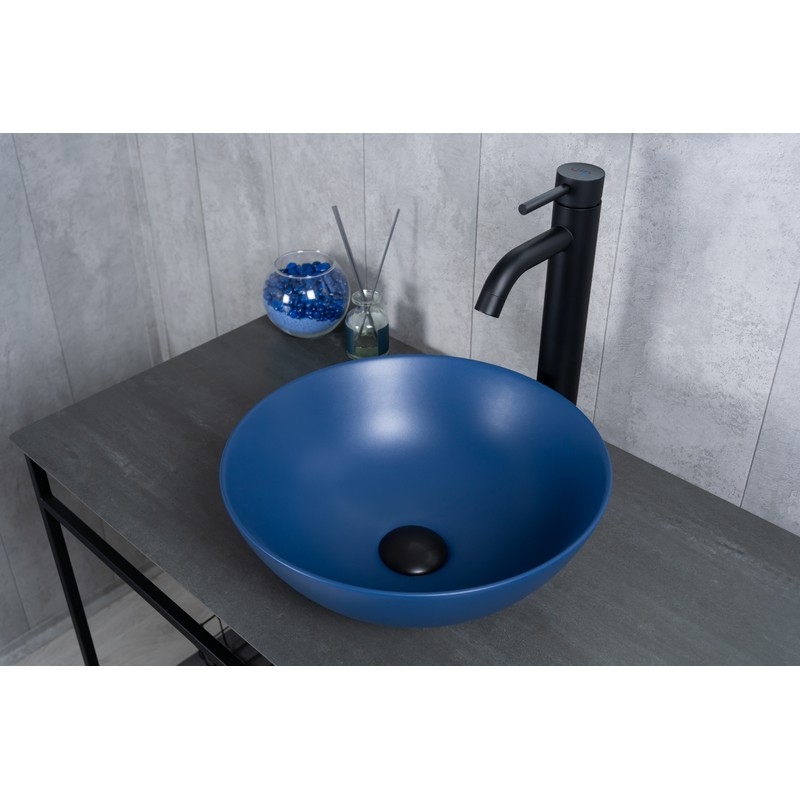 Раковина Gid 9081bum 53401 накладная синяя матовая 36x36x14