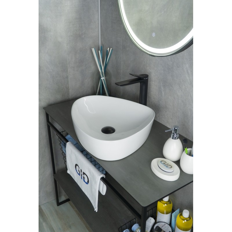 Раковина Gid N9386 51139 накладная белая 50x40x12