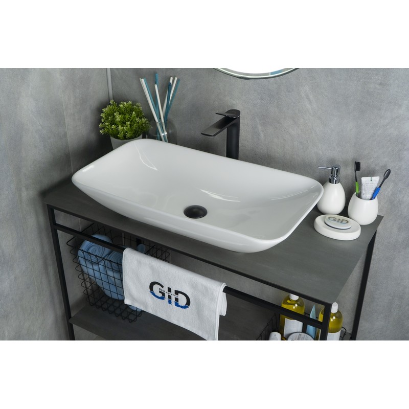 Раковина Gid N9122 51124 накладная белая 71x40x14