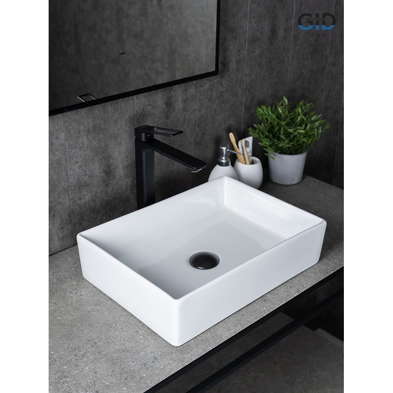 Раковина Gid N1204 51225 накладная белая 45x32x11