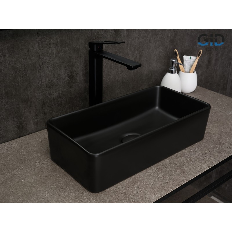 Раковина Gid Bm1104 53359 накладная черная матовая 46x23x12
