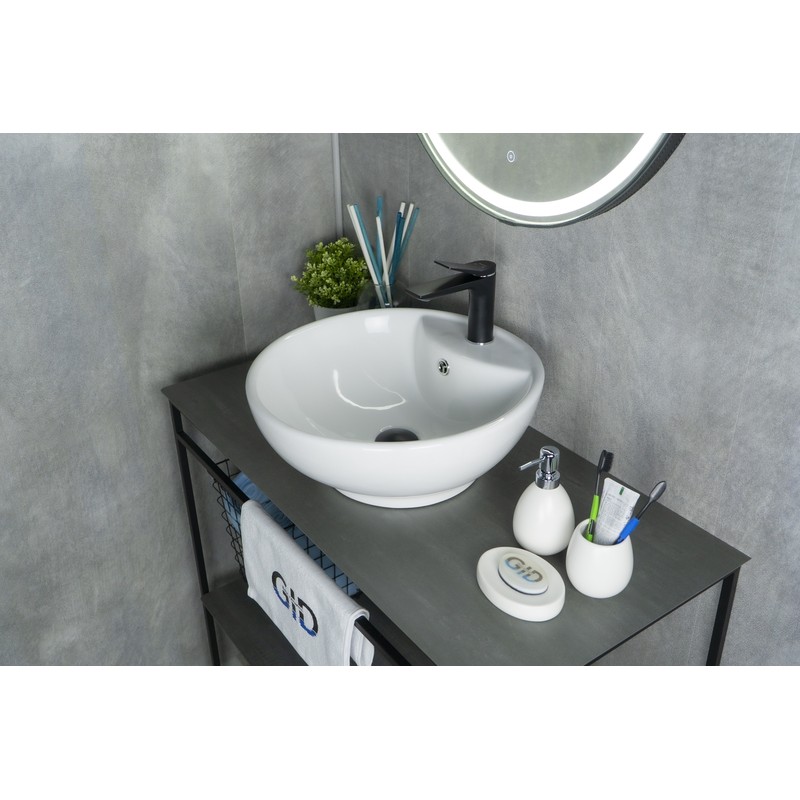 Раковина Gid N9001 51101 накладная белая 45x45x17