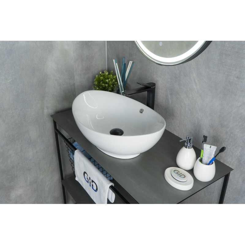 Раковина Gid N9019 51108 накладная белая 60x37x19