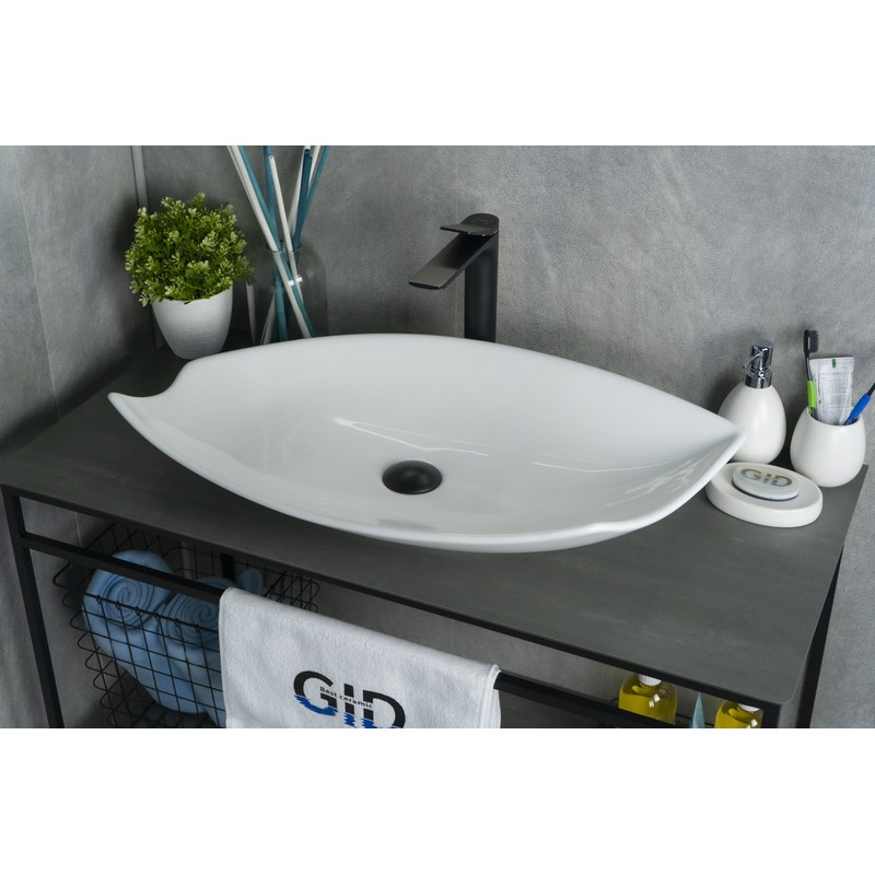 Раковина Gid N9178 51171 накладная белая 74x38x13