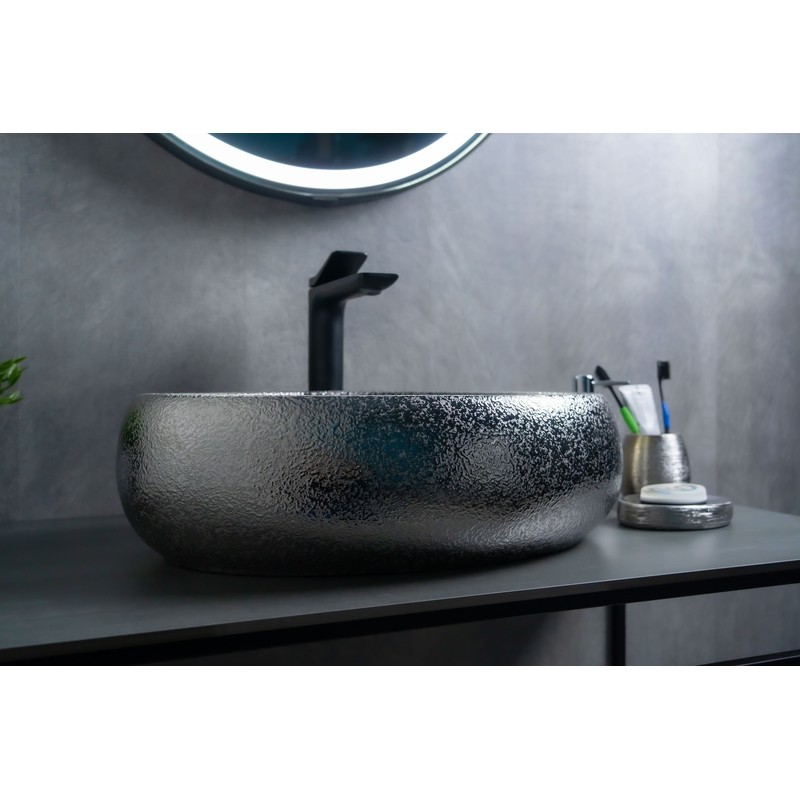 Раковина Gid 9030s 52235 накладная хром 48x34x15