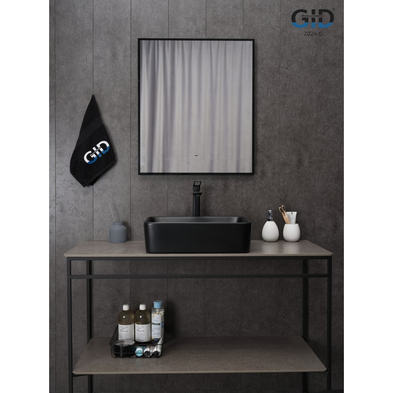 Раковина Gid Bm9103 53374 накладная черная матовая 48x37x13